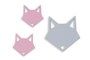Set of wall hooks “Fox” pink